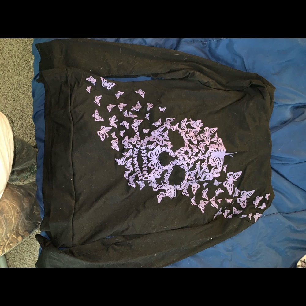 Black and purple skull hoodie